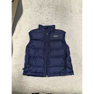 Patagonia Kids Goose Down Blue Puffer Vest Jacket Size Small 8